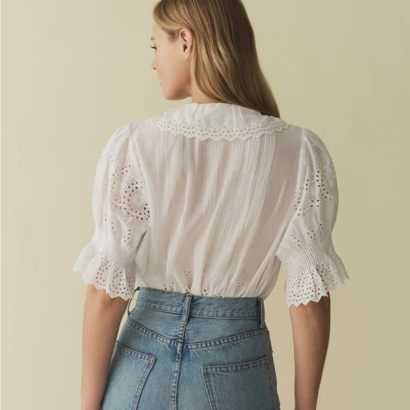DOEN Henri Top in Salt Eyelet - Picture 2 of 6